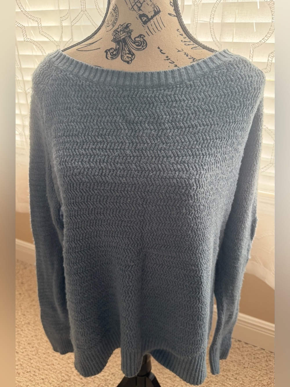 LOFT Soft Knit Women's Boatneck Sweater - Dusty Blue Size XL
